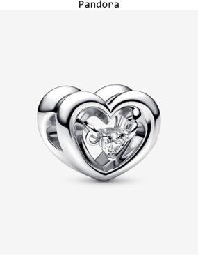 Pandora Radiant Heart & Floating Stone Charm